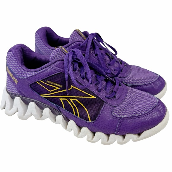 Reebok Zig Tech Shark Sneakers Purple Shoes Women’s Size 8 - Picture 6 of 12